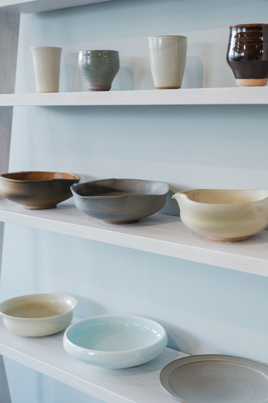 しのぎライトブルー盛鉢 8" Shinogi Bebe's blue Serving Bowl