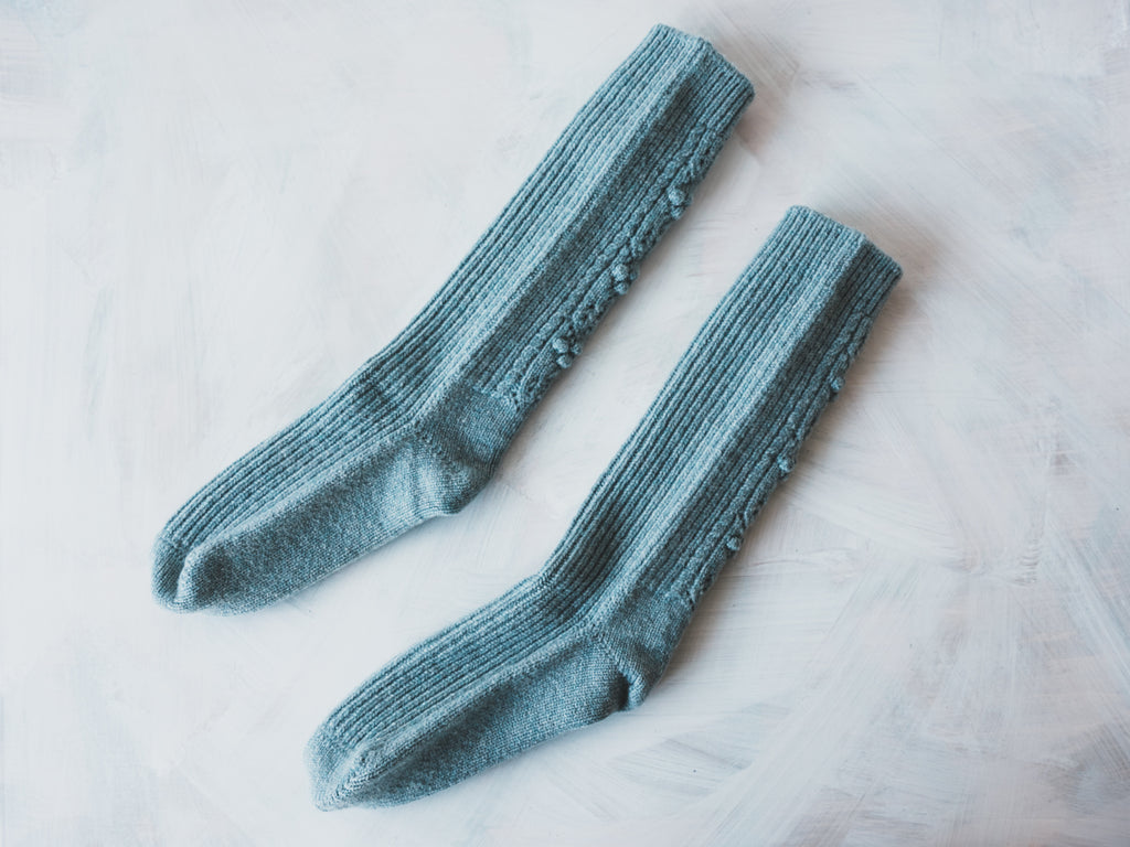 North pole Lamb’s wool socks col.saxeblue