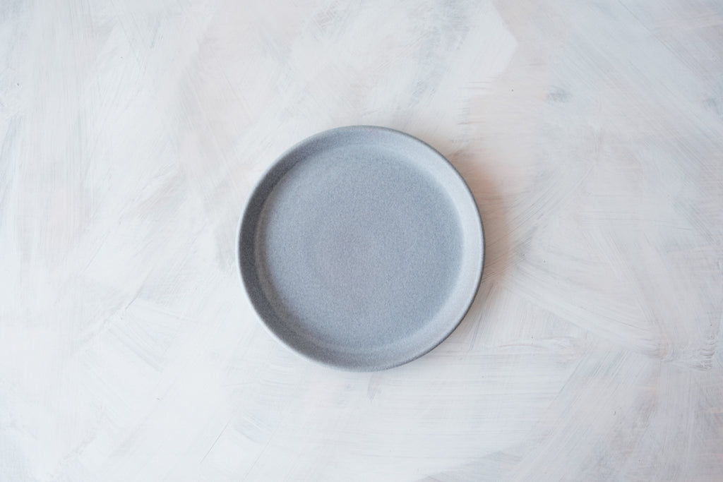 flat small plate bowl white gray purple