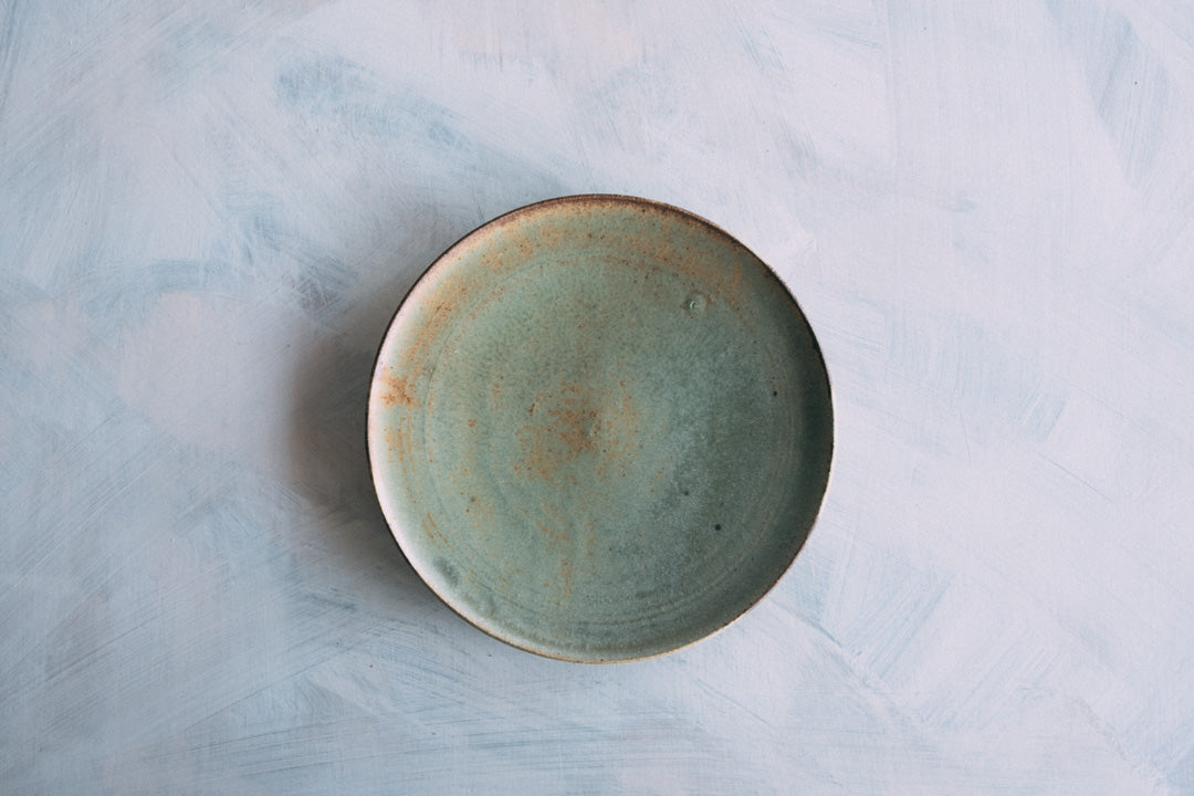 緑釉平向付 6.5" Hamada green Mukozuke - O'baware | Alp Shop & Studio