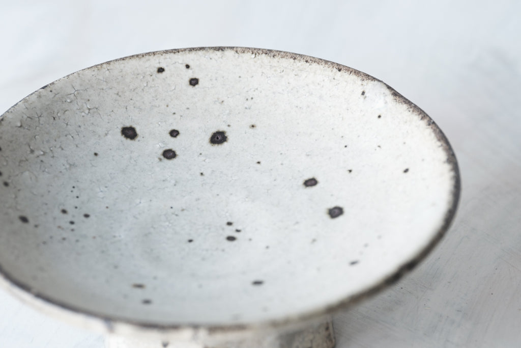 粉引 高台皿 小